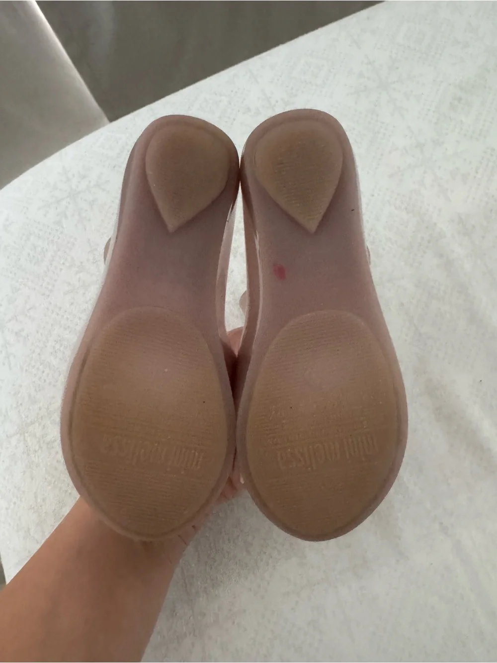 mini melissa Girls' Pink Jelly Mary Jane with Cream Bow size 11
